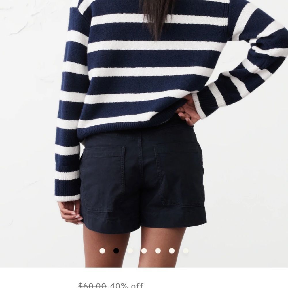 Banana Republic Women's Shorts Mid-rise City Chino Navy Sz 6 Stretch Coastal - Picture 2 of 4